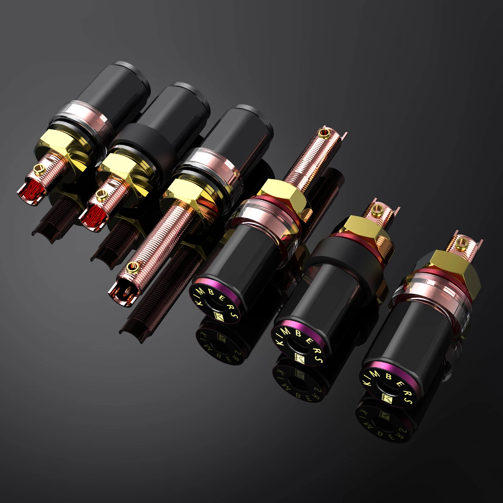 Speaker Socket 4pcs HIFI XSSH OEM Audio Red Pure Copper Female Banana Plug GF-RED07SBP Speakers Amplifier Terminal Binding Post