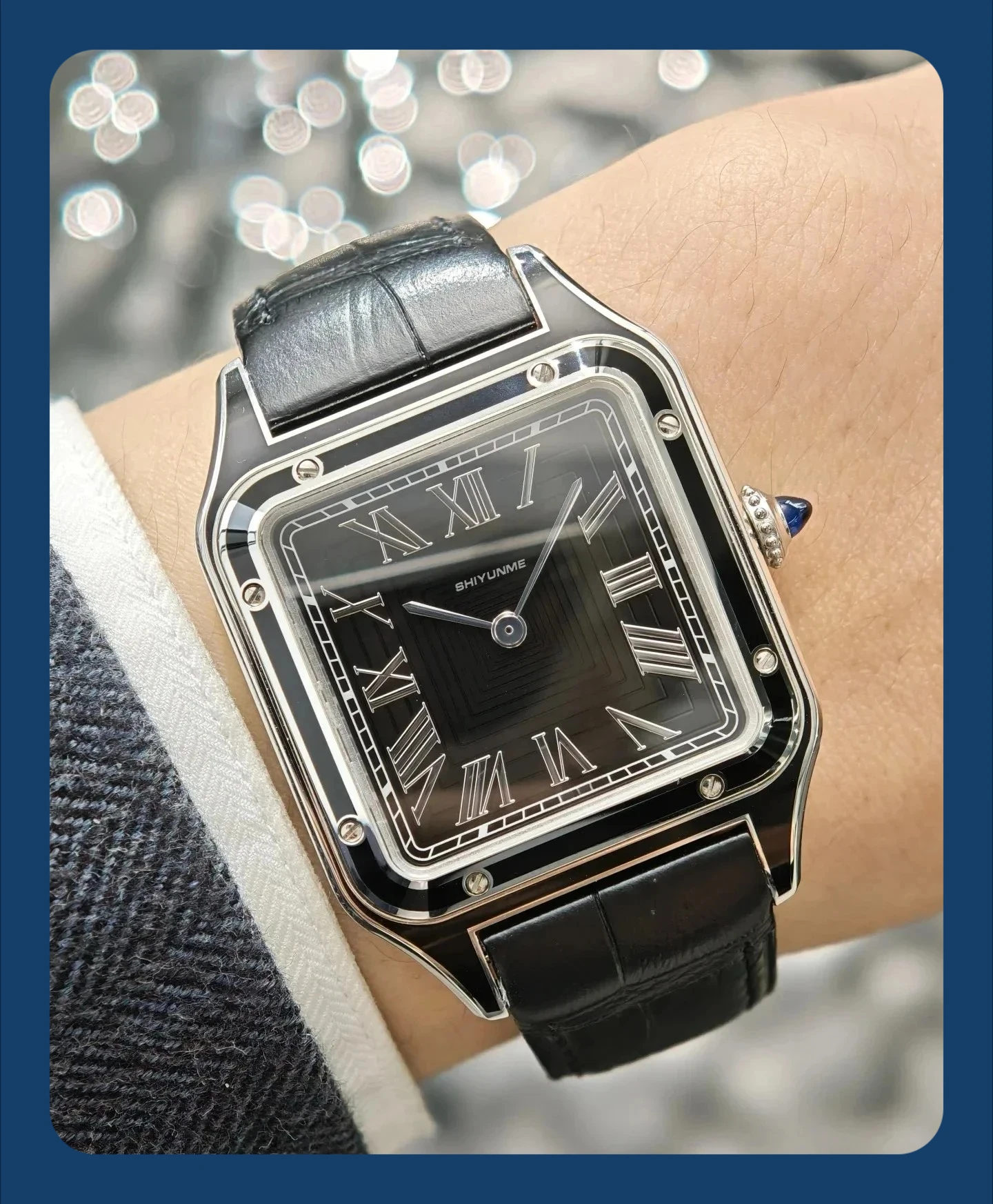 

Магазин A186, ультратонкие кварцевые часы унисекс из нержавеющей стали, кожаные модные деловые часы с квадратным циферблатом