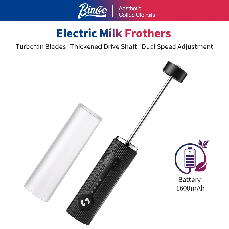 BINCOO Electric Coffee Frother USB Rechargeable 2 Speeds Foam Maker Wireless Handheld Egg Beater Milk Whisk Mixer Cooking Tools