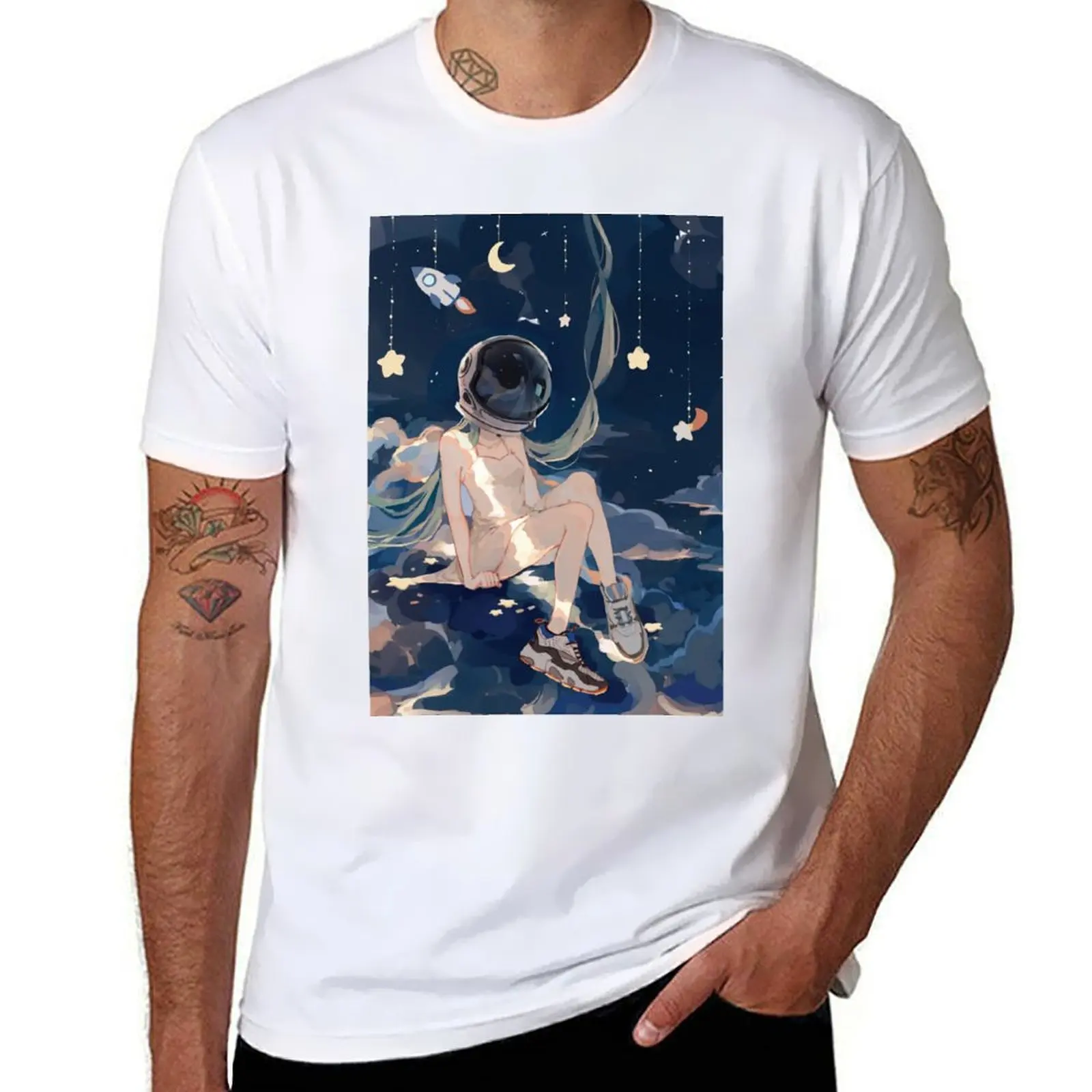 

Miku graphic 100% Astronaut t T-Shirt cotton man shirts tshirt