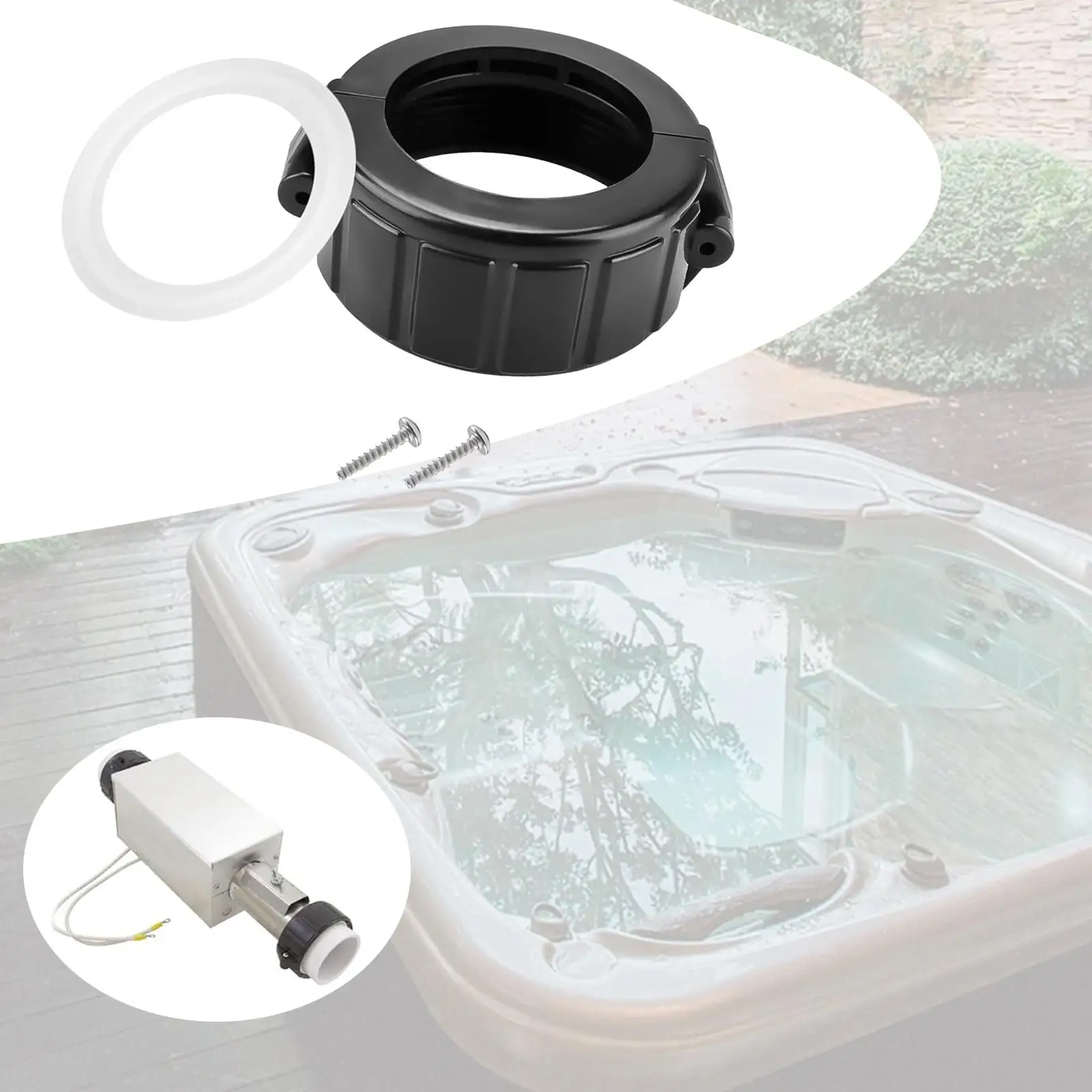 Pump Union Split Nut Kit Premium Plastic 2 Inch Tub Heater Replacement Part for Spa Accessories