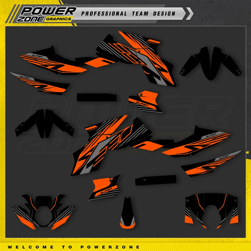 

PowerZone For KTM 2005-2016 DUKE 990 2007-2013 990R Custom Team Graphics Backgrounds Decals Stickers Kit Motorcycle SUPERMOTO 10