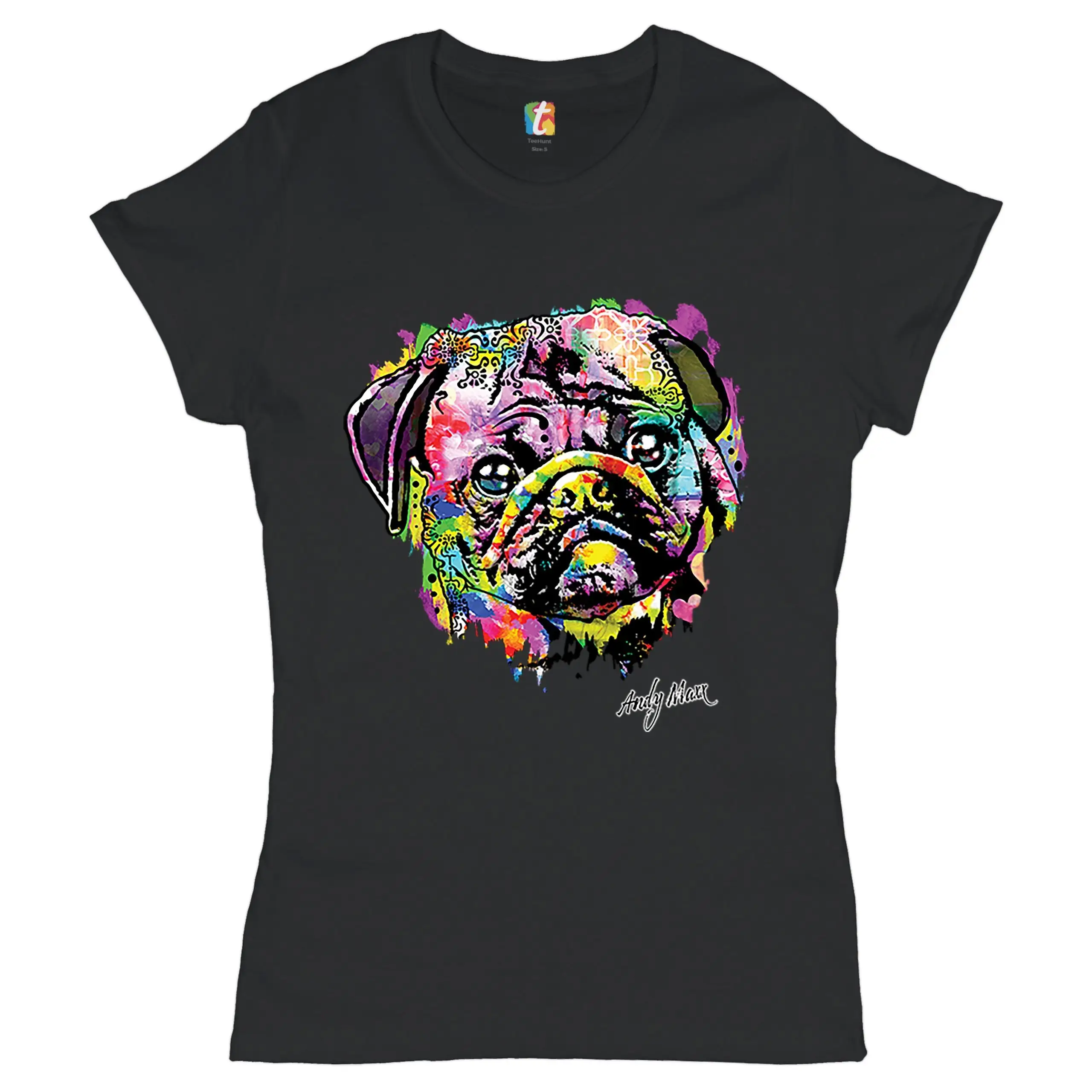 Adorable Pug T Shirt Andy Maxx for Pet Owner I Love My Dog Cute Breed Best Friend Lover Animal Rescue Women's