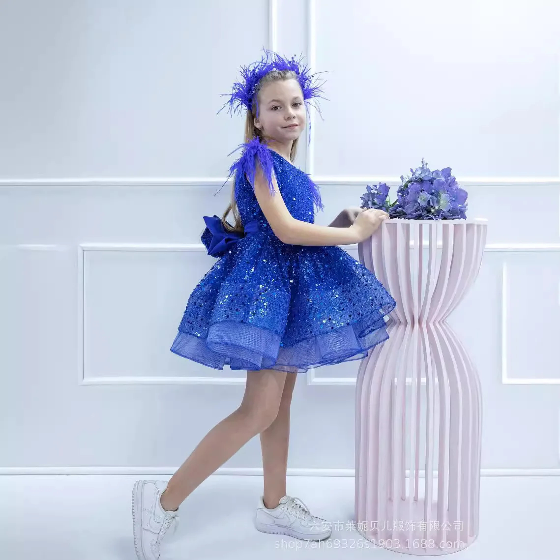 

Gorgeous Sequin Children Evening Dresses for Girls 1-8 Years Kids Birthday Party Fluffy Ball Gown Wedding Prom Formal Dress