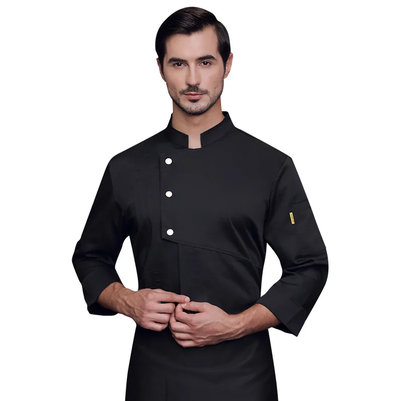 

C121 Unisex Chef Jacket Short/Long Sleeve Men Women Crossover Cook Coat Restaurant Waiter Uniform Kitchen Baker Wear