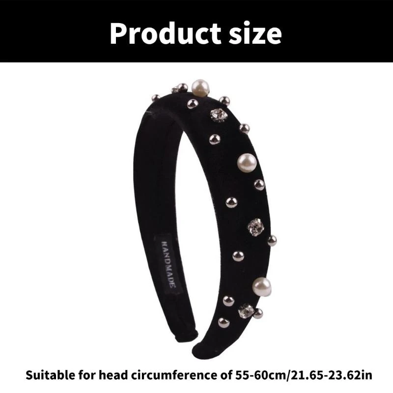 

652F Jeweled Headband Party Costume Blingbling Hairband Party Karaoke Punk Photo Props Party Wide Hair Hoop Nightclub