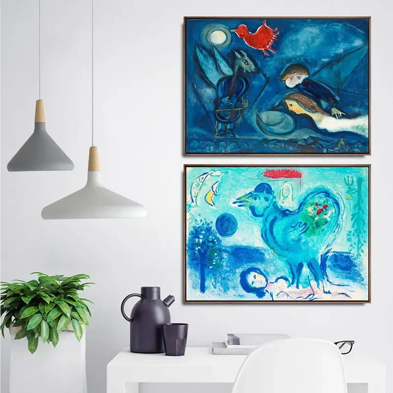 الكلاسيكية مجردة جدار الفن الكتابة على الجدران روسيا مارك شغال 5 HD قماش طباعة ملصق غرفة المعيشة المنزلي غرفة نوم الديكور #4