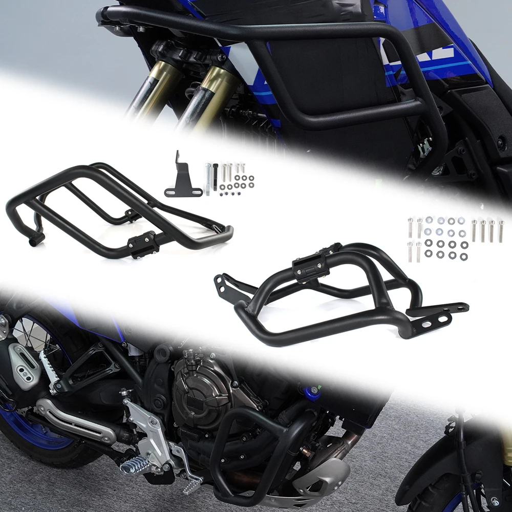 

Motorcycle Upper & Lower Crash Bar Engine Guards Bumper Frame Body Protector For Yamaha Tenere 700 2019 2020 2021 2022 2023