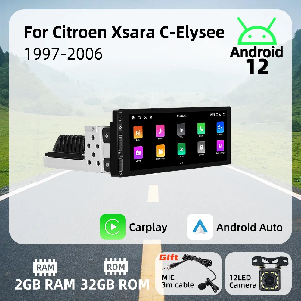 

6.9" 1 Din Android Radio Car Multimedia for Citroen Xsara C-Elysee 1997-2006 Android Auto Stereo Head Unit Carplay Autoradio GPS