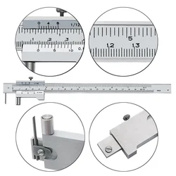 Calibrador Vernier de marcado multifuncional, Regla de medición de marcado paralelo, trazador de aguja de carburo, 0-200mm