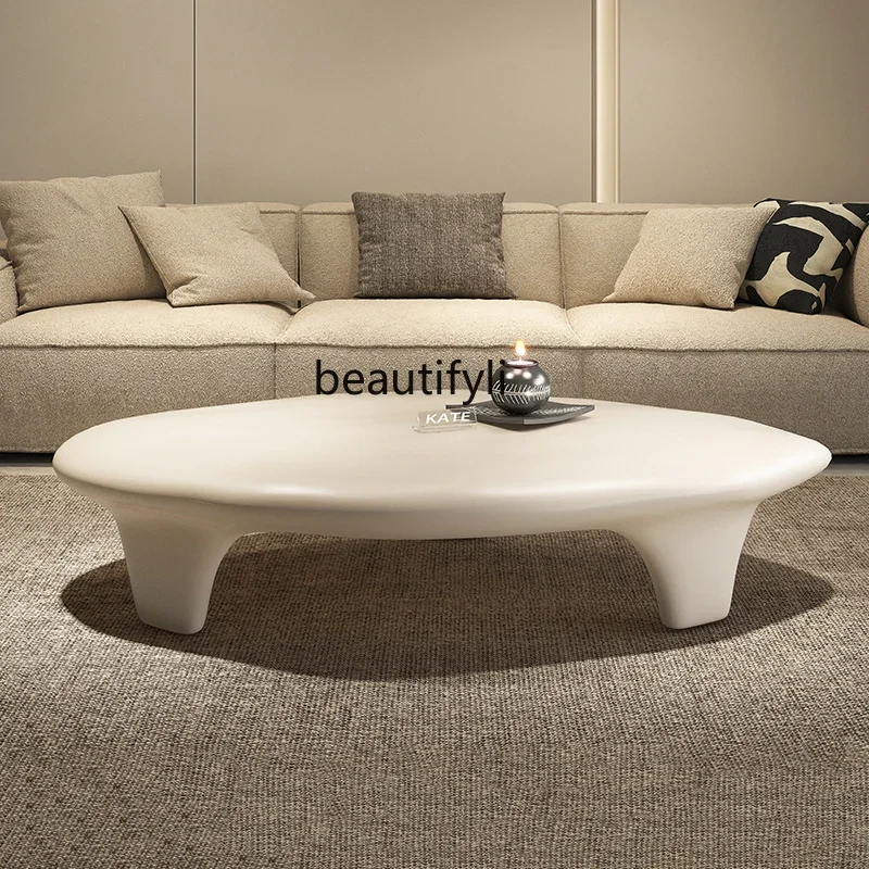 Creative pebble coffee table living room home special-shaped coffee table minimalist fiberglass coffee table