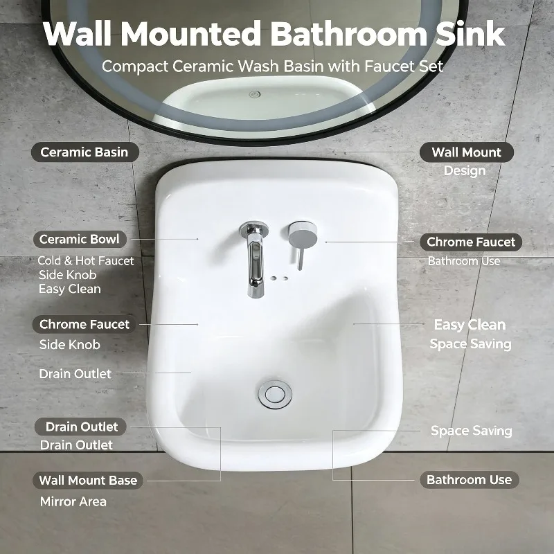Iron Ceramic Hanging Basin Exported To The United States Dishwashing Hand Washing Face Retro Sink Wall Hanging Dual-purpose