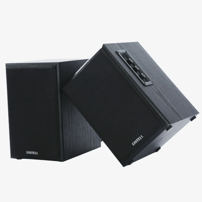 A-9100 Powered Studio Monitor Speakers 60W Active Studio Bookshelf Speakers 2.0 Stereo Sound System Bluetooth 5.0 Wooden Sound