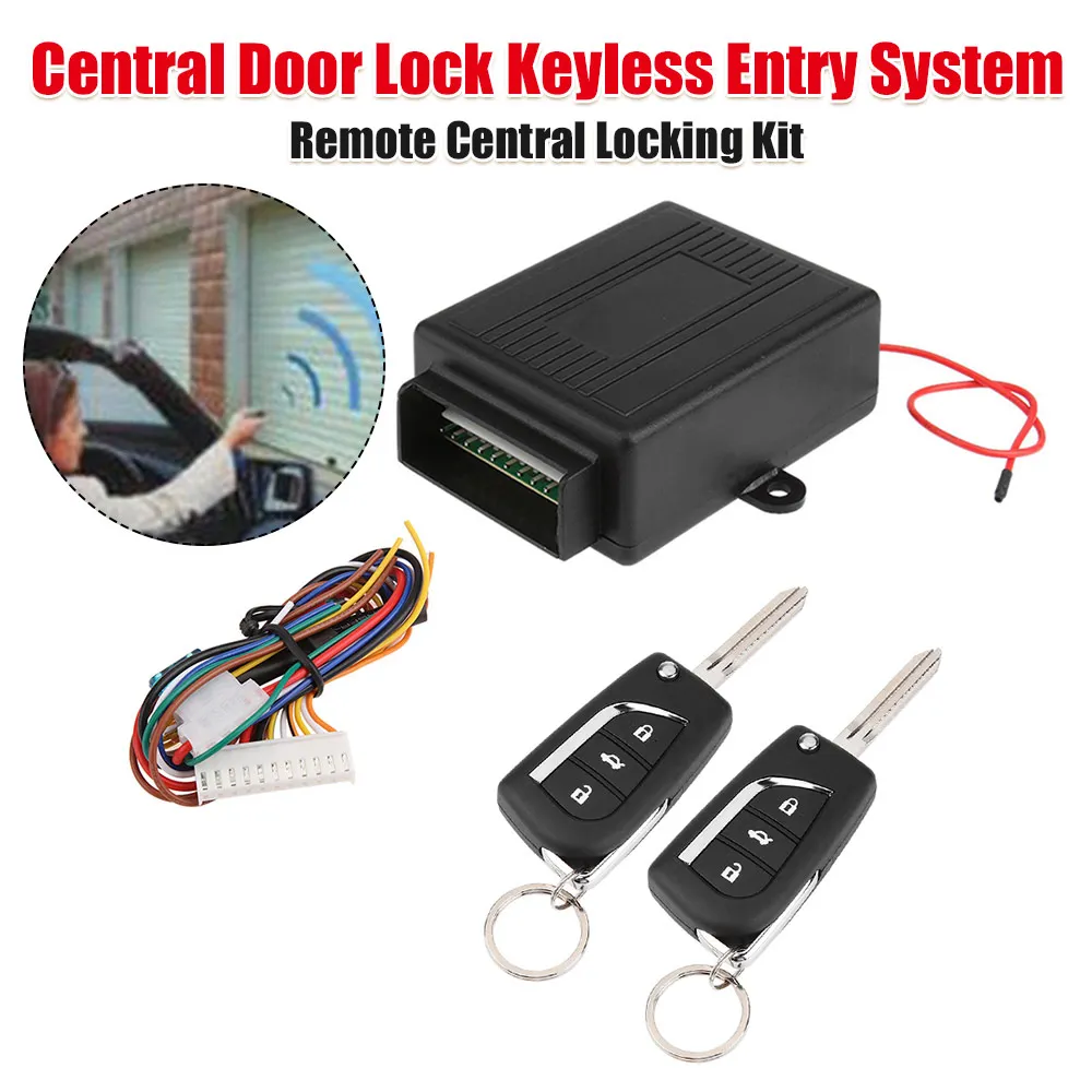 

Car Keyless Entry System Universal Central Locking Kit Remote Control Trunk Release Power Window Control 12V 433.92MHz VH11P