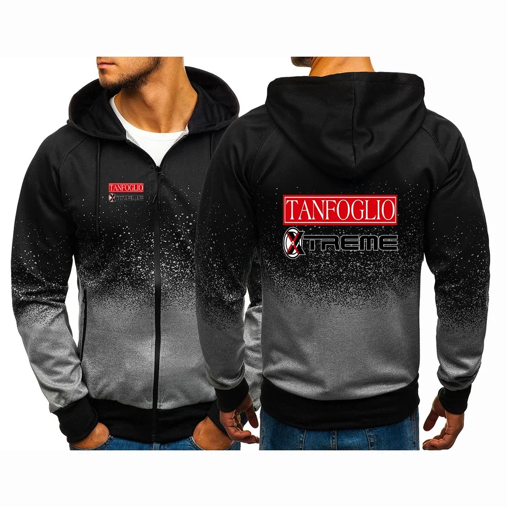 Tanfoglio 2024 Men Printing New Gradient Harajuku Hoodies Zip Pullover Comfortable Casual Cotton Clothing Jackets Coat Tops