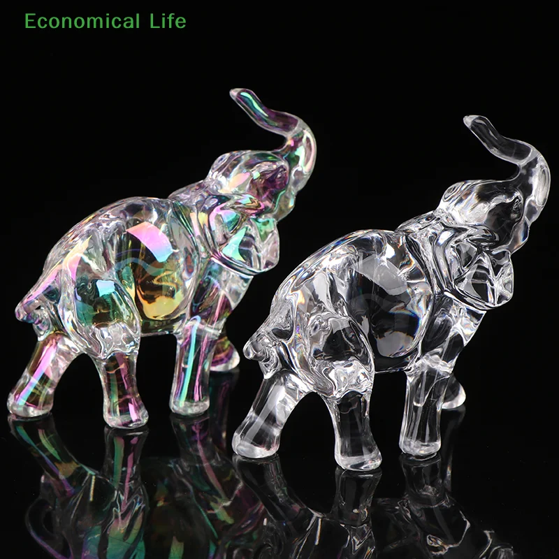 Cute Crystal Elephant Statue Mini Animal Statue Baby Elephant Ornaments Handicraft Desktop Crystal Ornaments Living Room