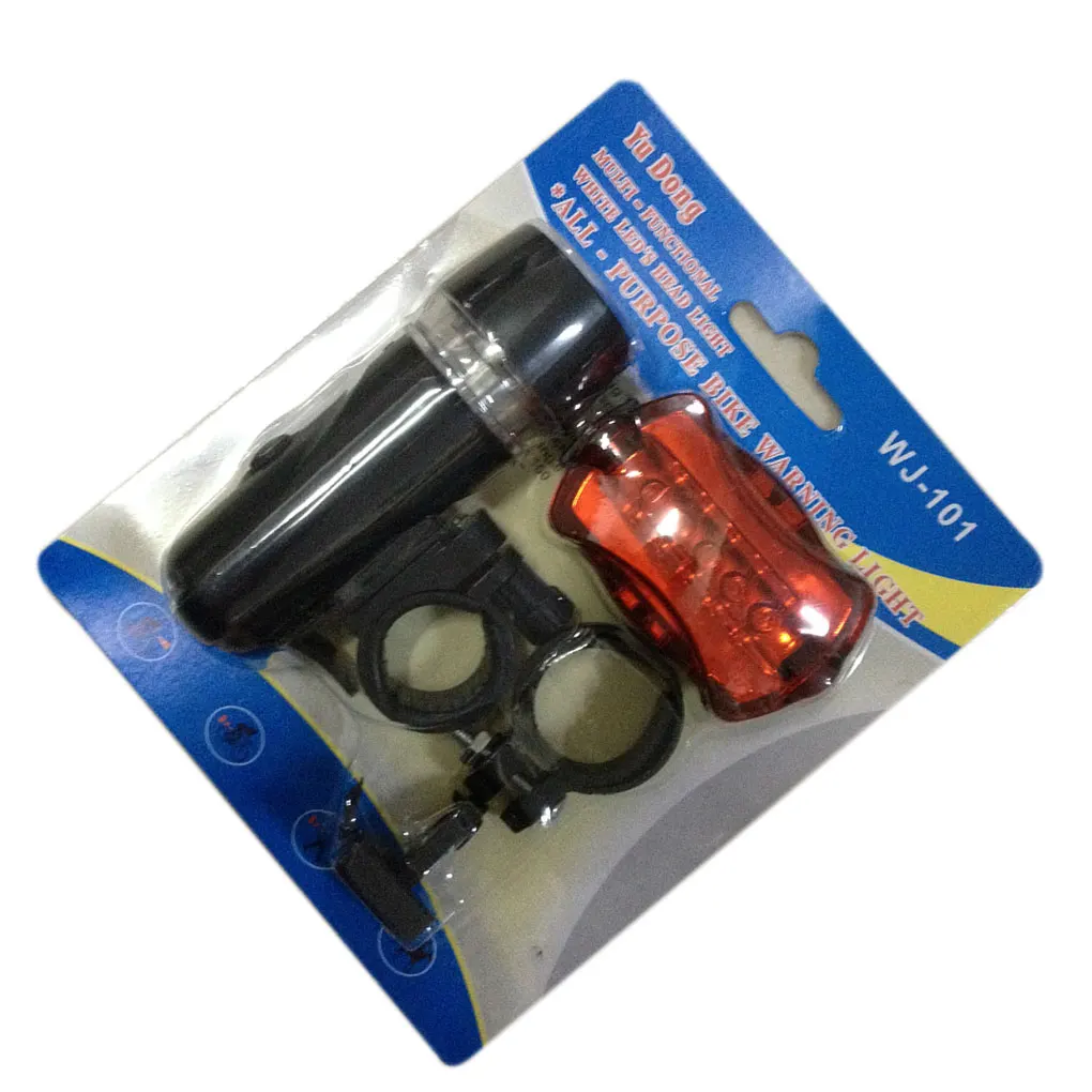 Waterproof Bright 5 LED Bike Bicycle Front Head Light Rear Back Tail Lamp Taillight Headlight