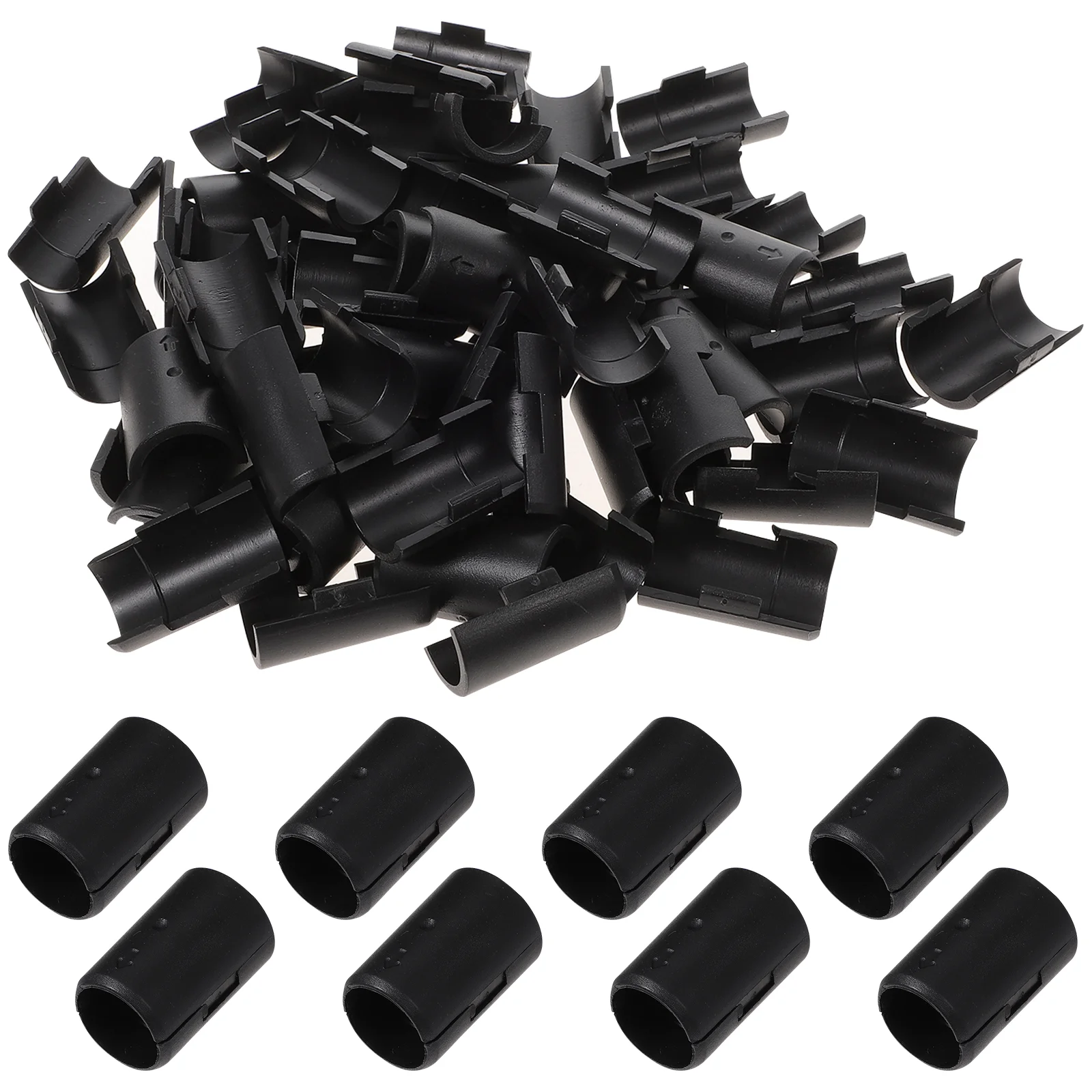 32 Pairs Glossy Women's Wire Shelving Black Clips Shelf Lock Sleeves Replacement