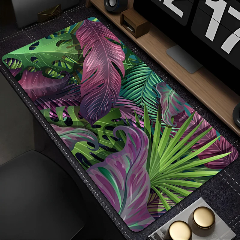 

Зеленые тропические растения, коврик для мыши в стиле аниме, игровые аксессуары, шкаф, геймерская клавиатура, коврик для мыши, коврик для офисного стола, нескользящий резиновый ковер