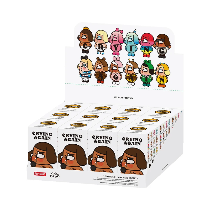 POP MART CRYBABY chorando novamente figuras da série caixa