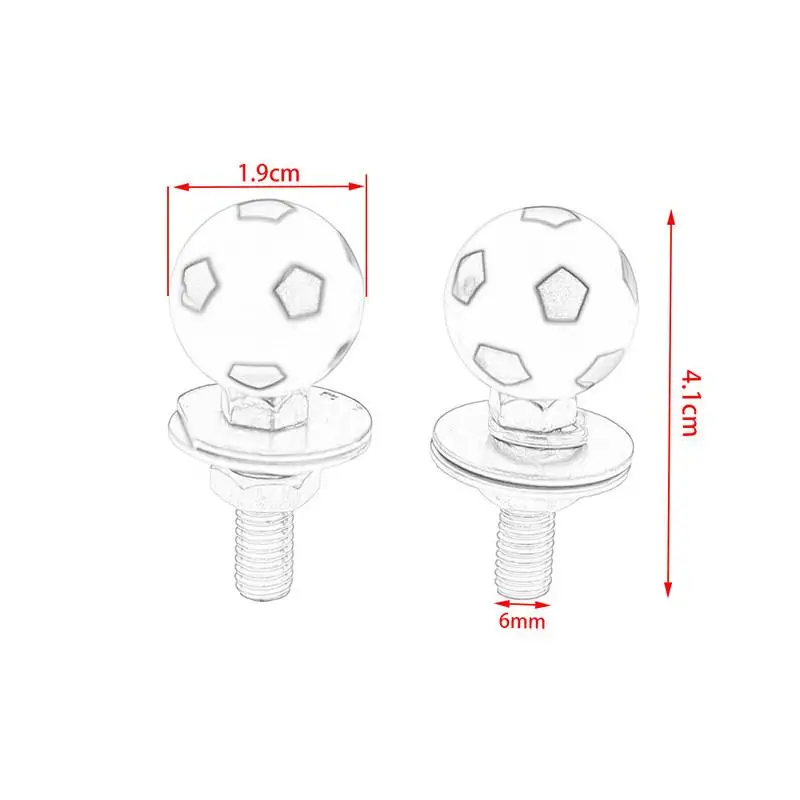 4Pcs DIY Decoration Motorcycle Bike Plastic Eyeball Football Pentagram License Plate Bolt On Screw On Frame Nut