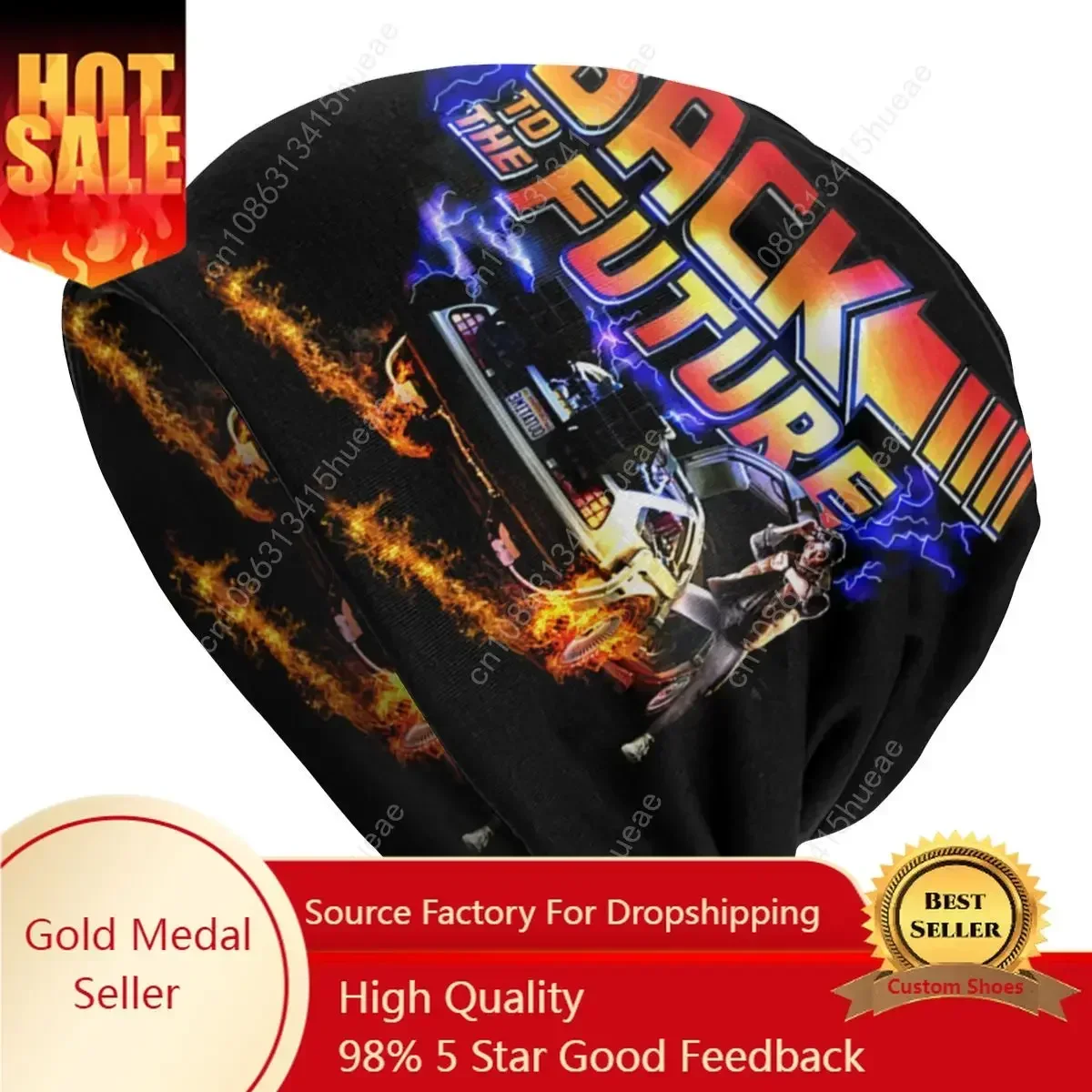 

Custom Back To The Future 1980s Film Slouchy Beanie Hats Men Women Marty Mcfly Time Machine Knit Skullies Beanies Caps Ski