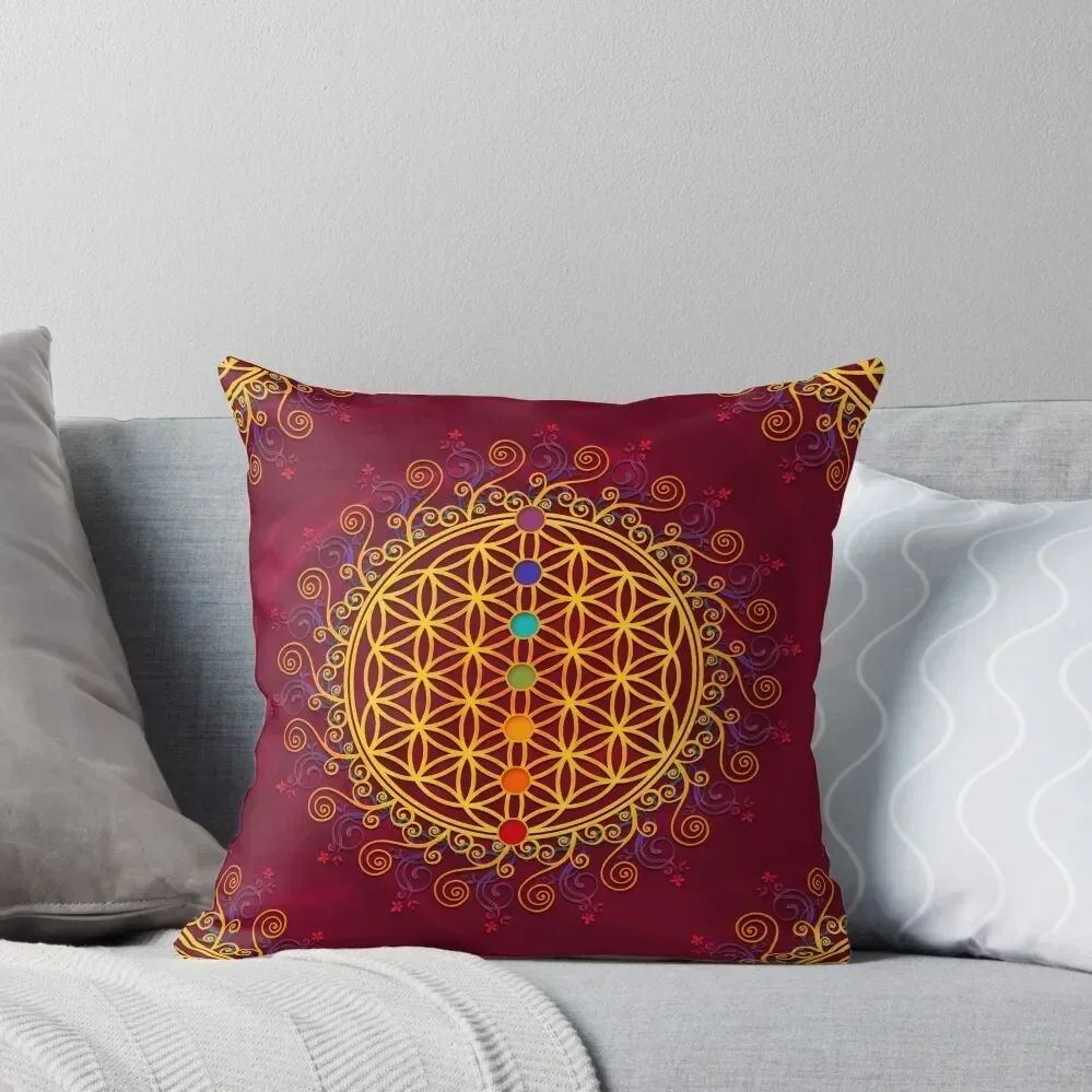 

FLOWER OF LIFE, CHAKRAS, SPIRITUALITY, YOGA, ZEN, Throw Pillow Cushions For Sofa ornamental pillows Luxury Pillow Case pillow