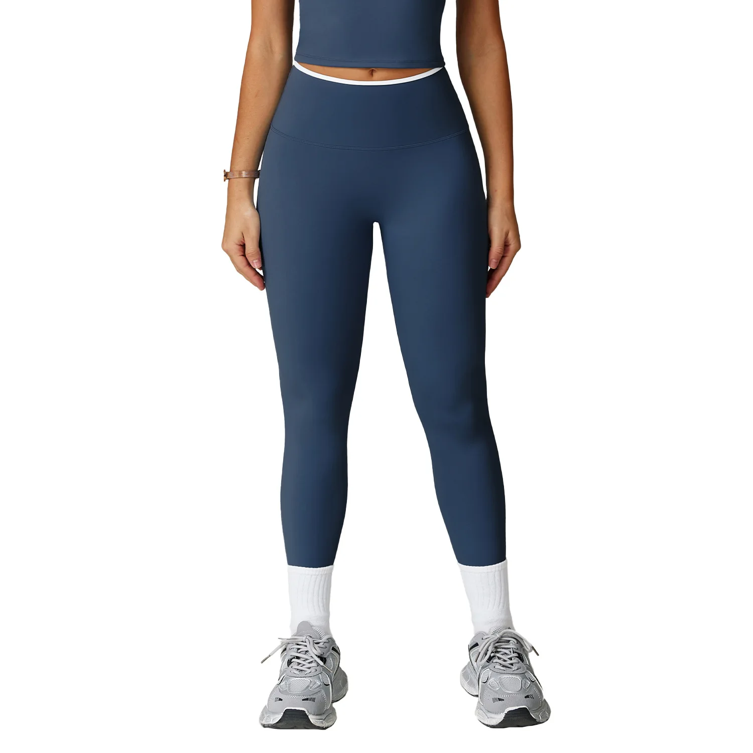 

Maxdutti Naked Yoga Pants High Waisted Contrasting Color Quick Drying Pants Sports Running Fitness Leggings