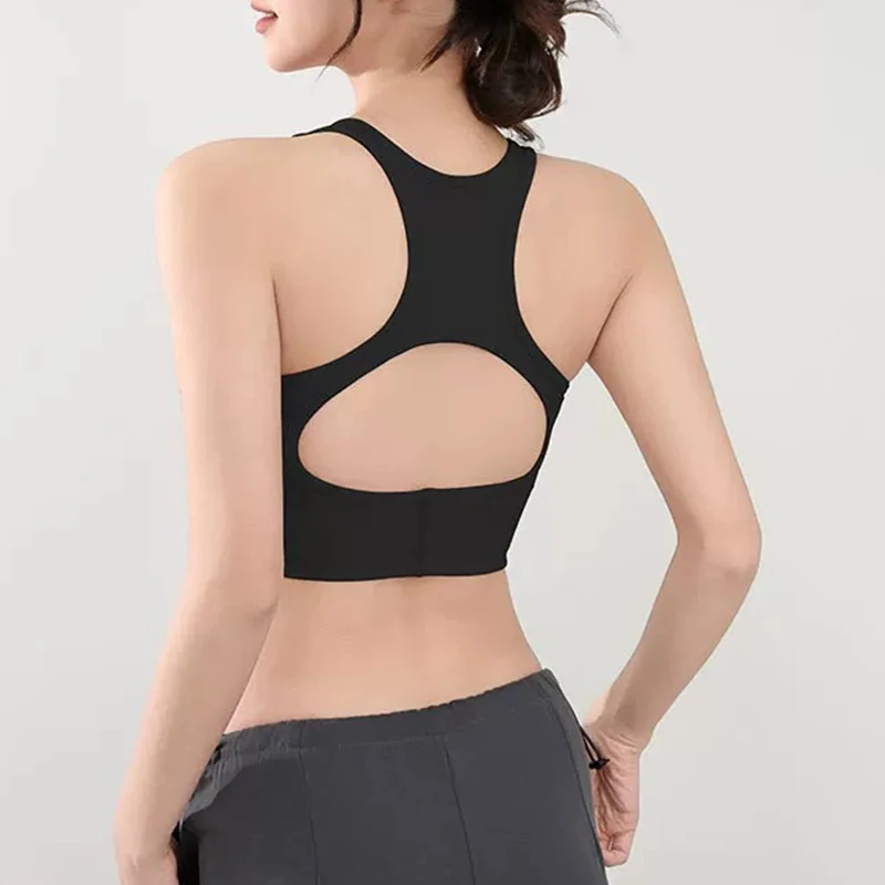 

Women's High-Intensity Yoga Sports Vest Hollow Back Threaded Tight-Fitting Exercise Bra Style Fitness Vest for Active Wear