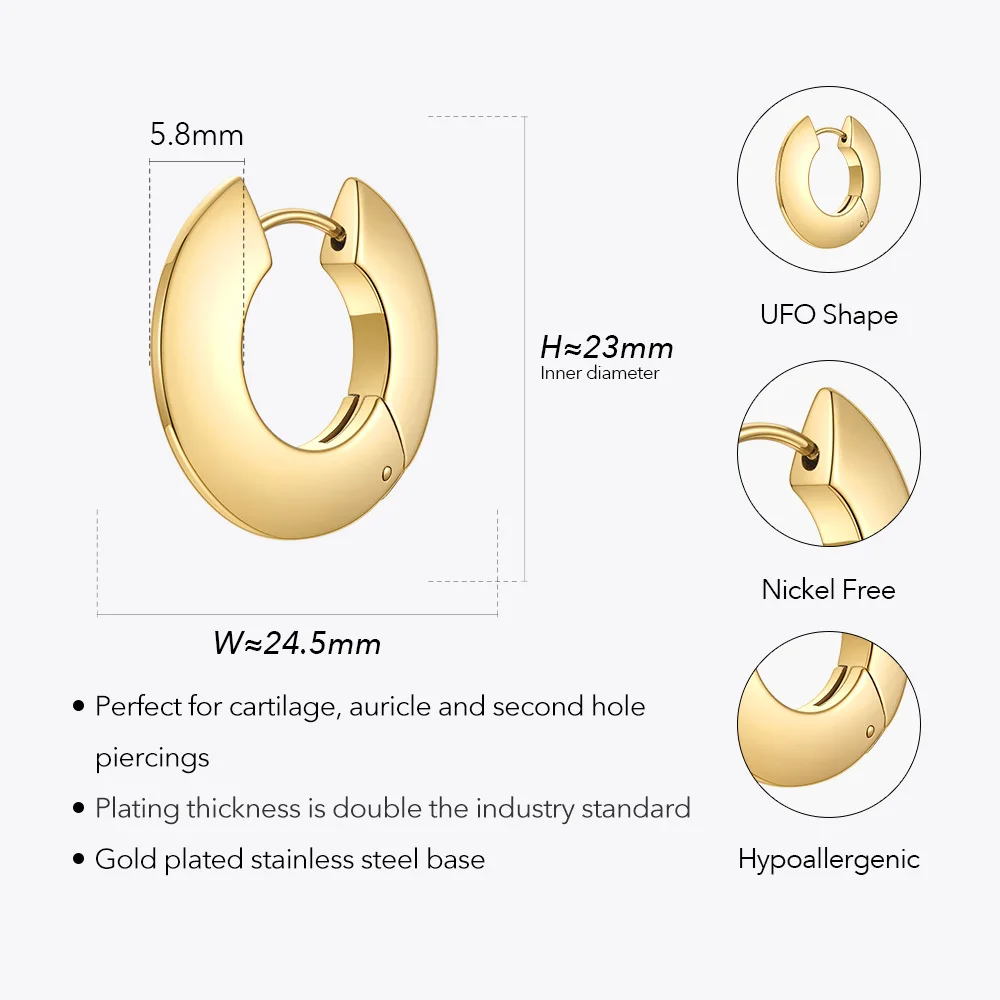 ENFASHION Piercing Stud Earings Stainless Steel Circle Earrings For Women Gold Color Pendientes Fashion Jewelry Gifts E211334