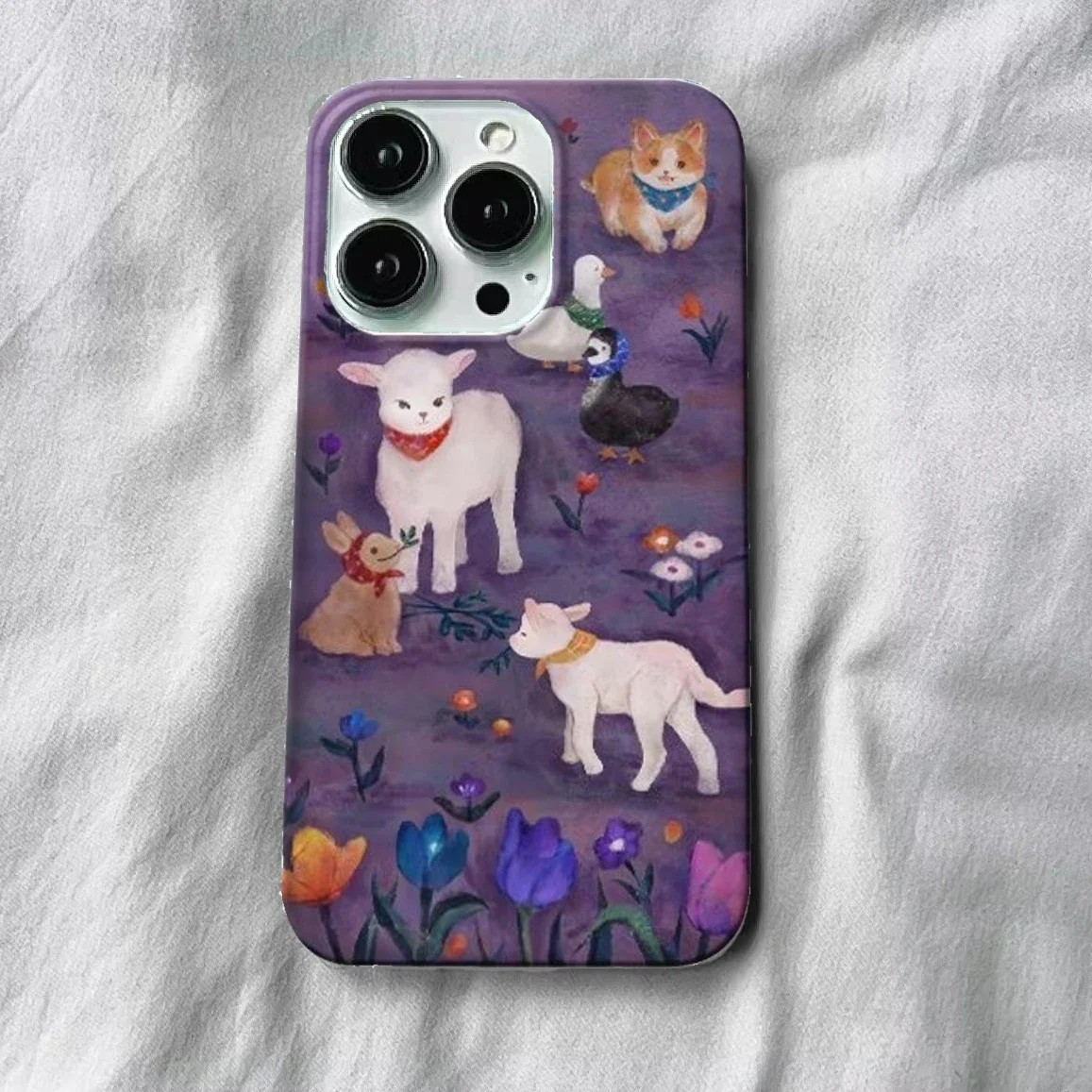 Cartoon Cute Lamb Case for IPHONE 16 15 PRO MAX 14 PRO 13 PRO MAX 15 15PLUS Case Iphone 11 Acrylic Hard Mobile Phone Cases