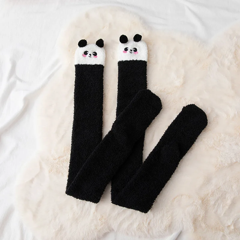 Japanese Mori Girl Animal Modeling Knee Socks Striped Cute Compression Autumn Winter Warm Sock Kawaii Cozy Long Thigh High Socks