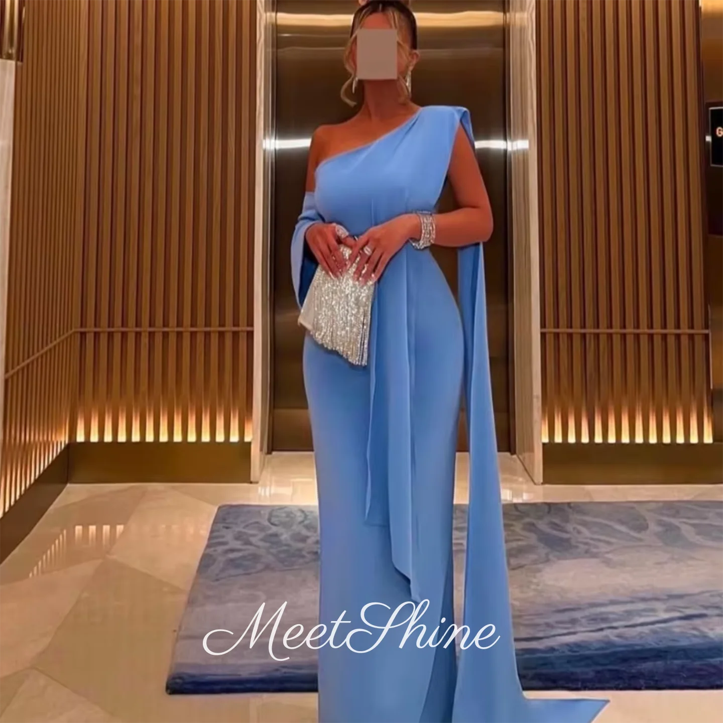 فستان أنيق للحفلات الراقصة بكتف واحد حورية البحر فستان سهرة أزرق حورية البحر المملكة العربية السعودية فستان رسمي لحفلات الزفاف 2025 مخصص