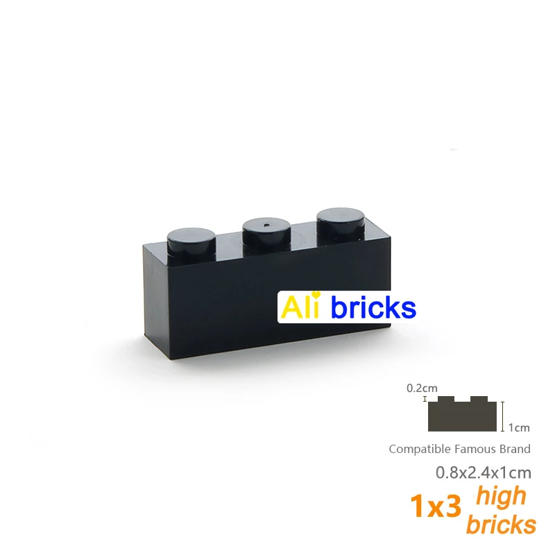 120pcs DIY Building Blocks Thick Figures Bricks 1x3 Dots Educational Creative Size Compatible With 3622 Plastic Toy for Children