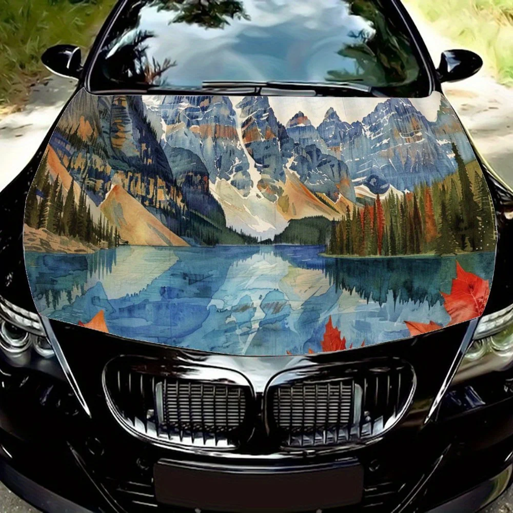 

Maple Leaves; Autumn; Warm; Landscape; Pastoral; Colorful; Guitar; Music; Artistic; Gift.Car Hood Decal Sticker, Motorcycle and