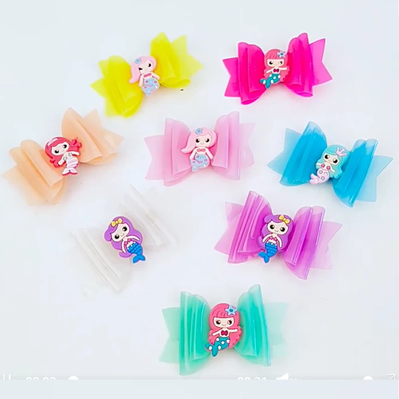 

Wholesale 10packs/lot Baby Transparent Hair Clip Candy Color Mini Resin Hairgrips Girl Bows Hair Accessories