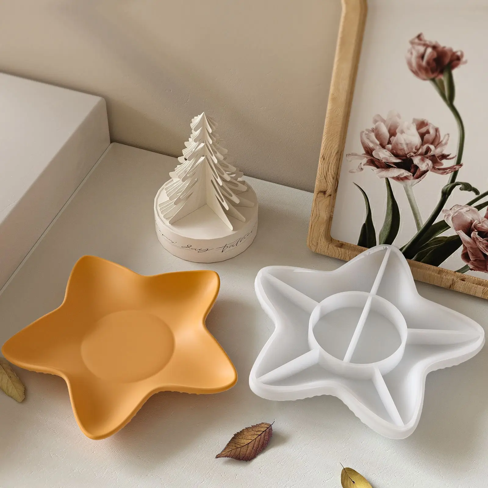 Starfish Tray Silicone Mold DIY Irregular-Shaped Plaster Storage Tray Molds Jewelry Storage Bowl Resin Gypsum Craft Mould Decor
