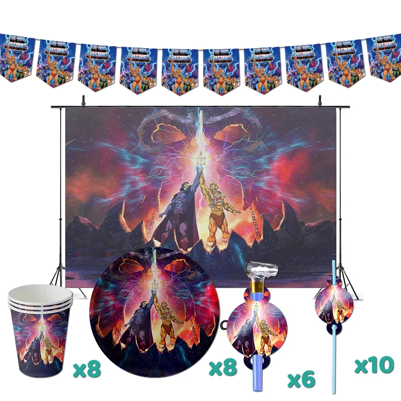 

The Masters of the Universe Heman Birthday Party Decorations TV Show Baby First Theme Supplys Banner Cups Plates for Kids