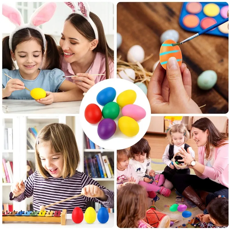 5 قطعة البيض البلاستيكي الموسيقى الهزازات الأطفال قرع الموسيقية البيض Maracas عيد الفصح البيض التعليم المبكر بيض الرمال الاطفال اللعب
