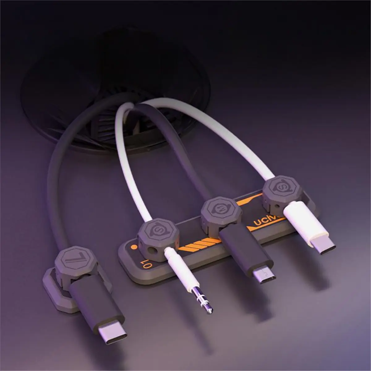4 in 1 Magnetic Cable Organizer Protector USB Charging Cables Clip Desktop Tidy Holder for Cord Earphones Mouse