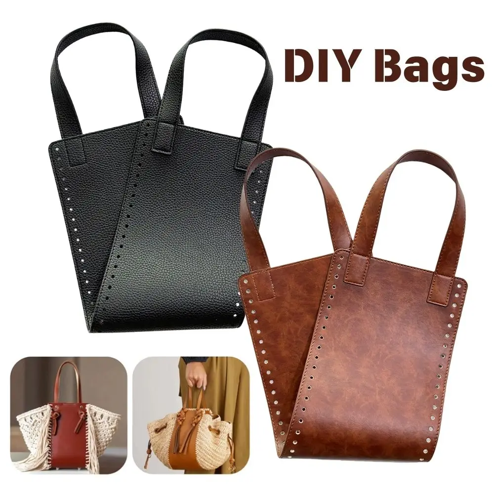 Handmade Leather Accessories For Handbags Knit Bag Accessories Crochet Bag Handles Sewing Bag Itself Kit DIY Shoulder Bag Parts