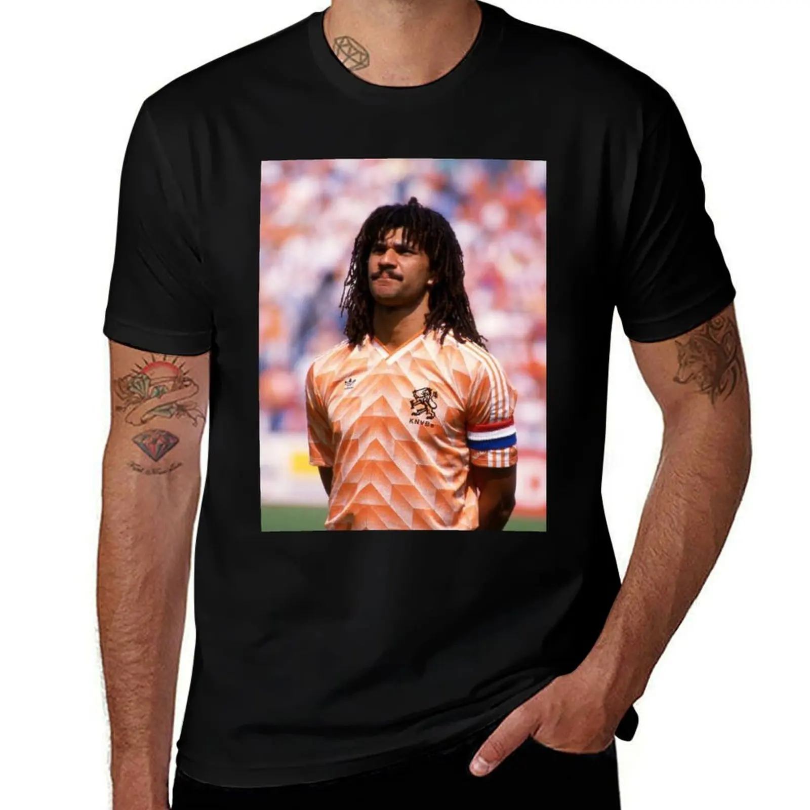 Camiseta con estampado de Ruud Gullit para hombre, ropa vintage de anime