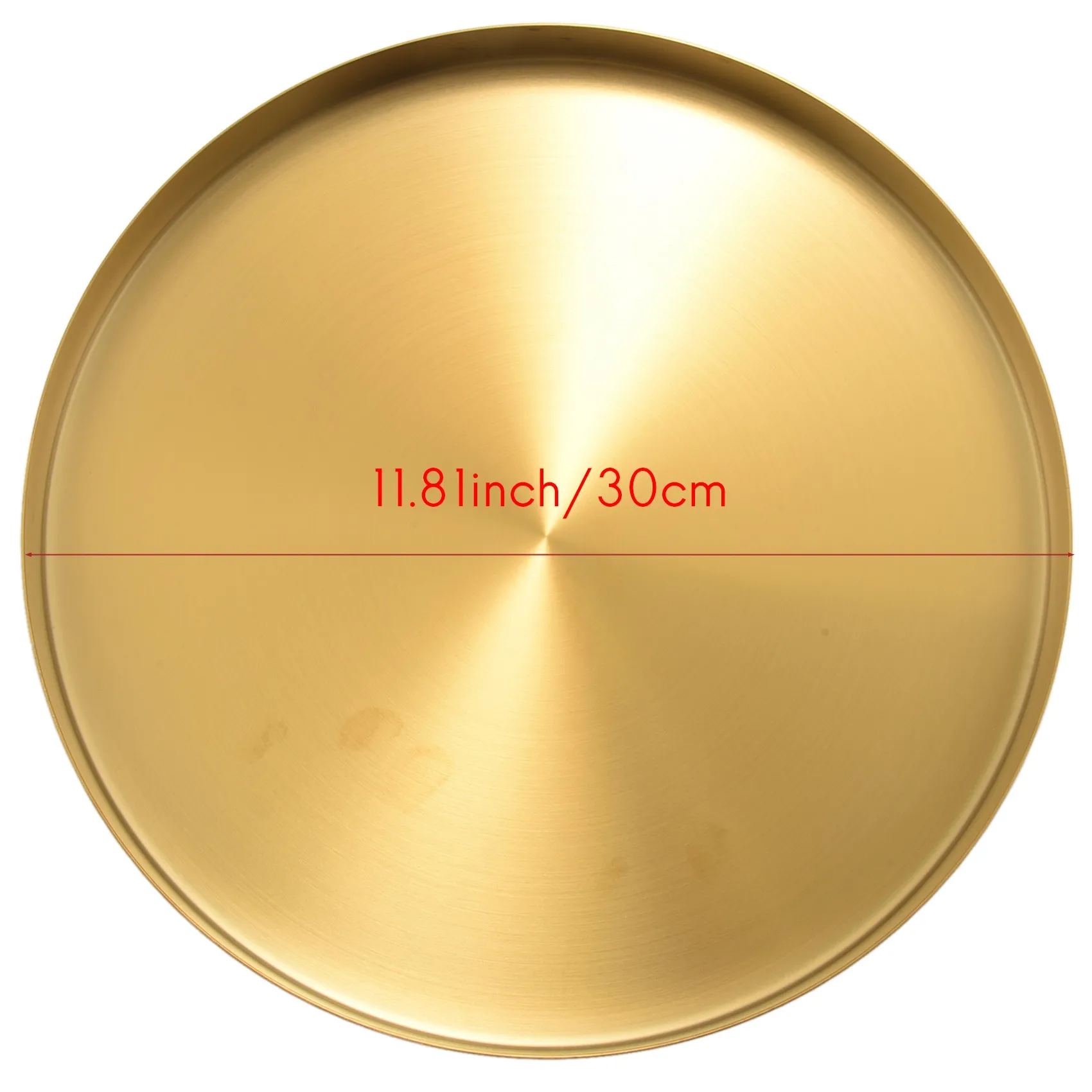AT63-Round Gold Tray,Metal Decorative Tray Makeup Tray Organizer For Vanity,Bathroom,Dress,Matte Brass Finish