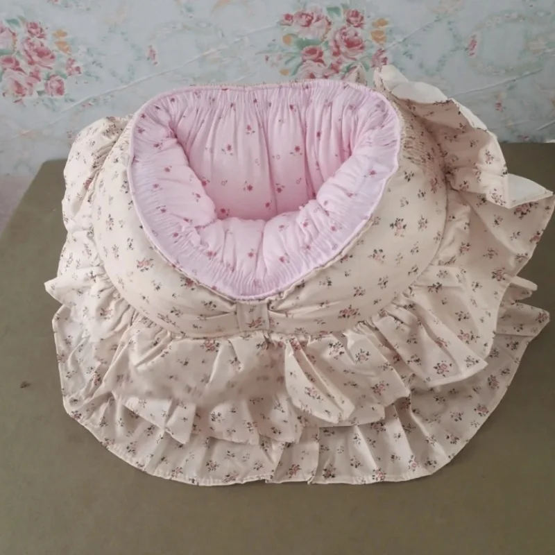 

Plus Size Men Super Thick Cotton Underwear Sissy Cute Ruffled Lace Flower Briefs women Soft Comfortable Warm Sexy lantern Pantie