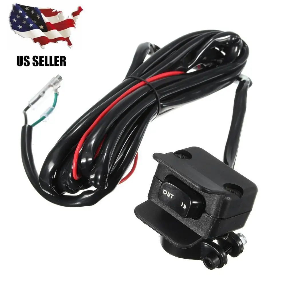 

300cm Motorcycle ATV Winch Rocker Switch Handlebar Control Line and Metal