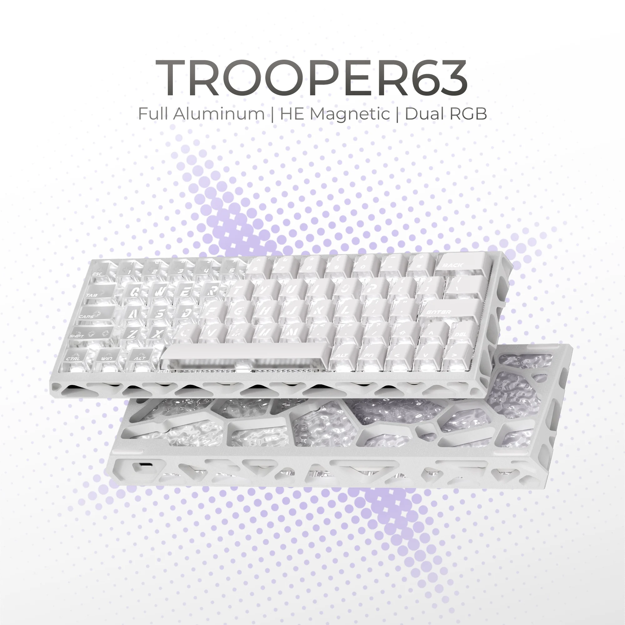 XVX Trooper63 HE Dual-RGB Magnetic Gaming Keyboard CNC-Machined Aluminum Case