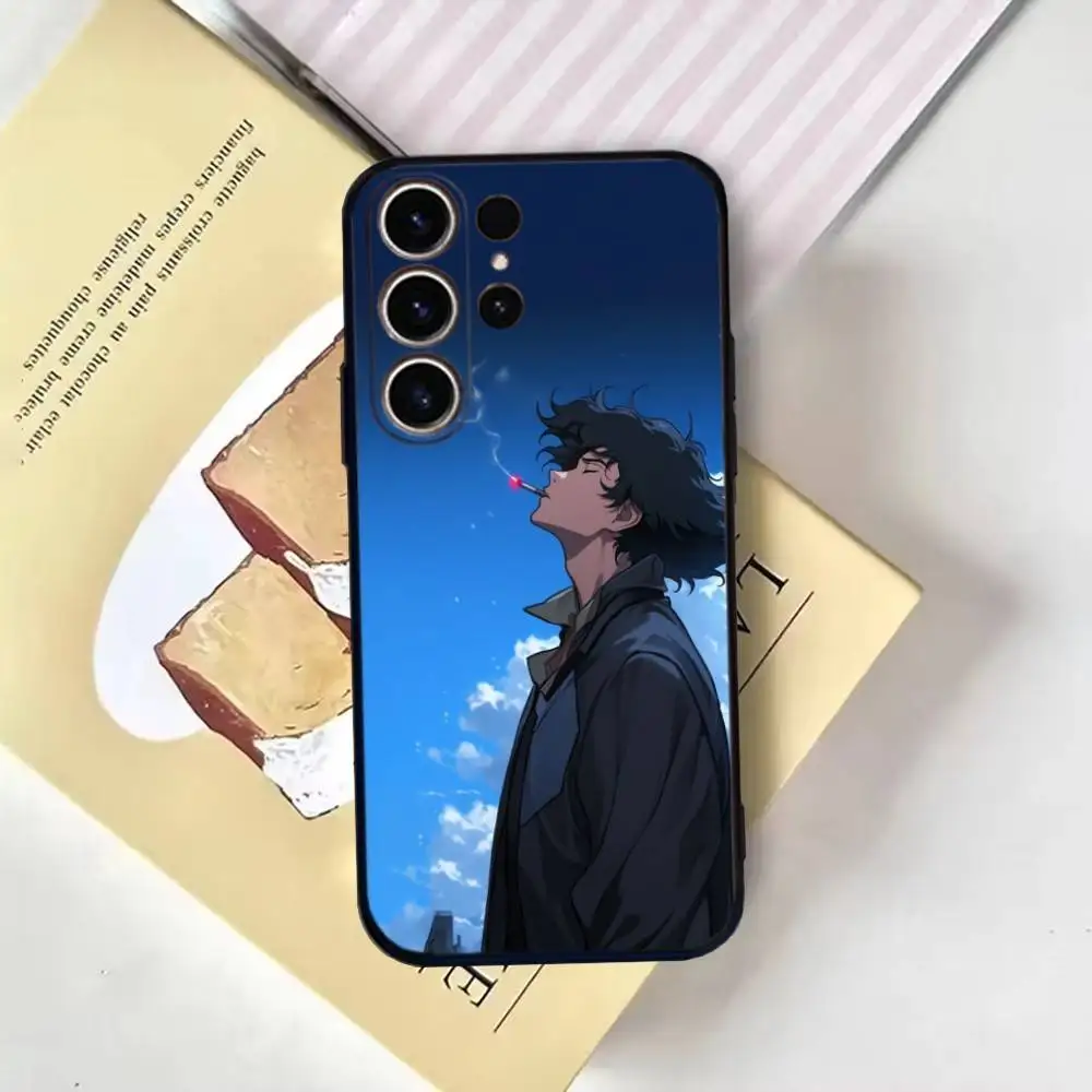 เคสโทรศัพท์คาวบอย บี-บีบอปสำหรับ SamsungS25,24,21,22,23,30,Ultra,20,Plus,Fe,Lite,Note,10,9,ปกสีดำนุ่ม