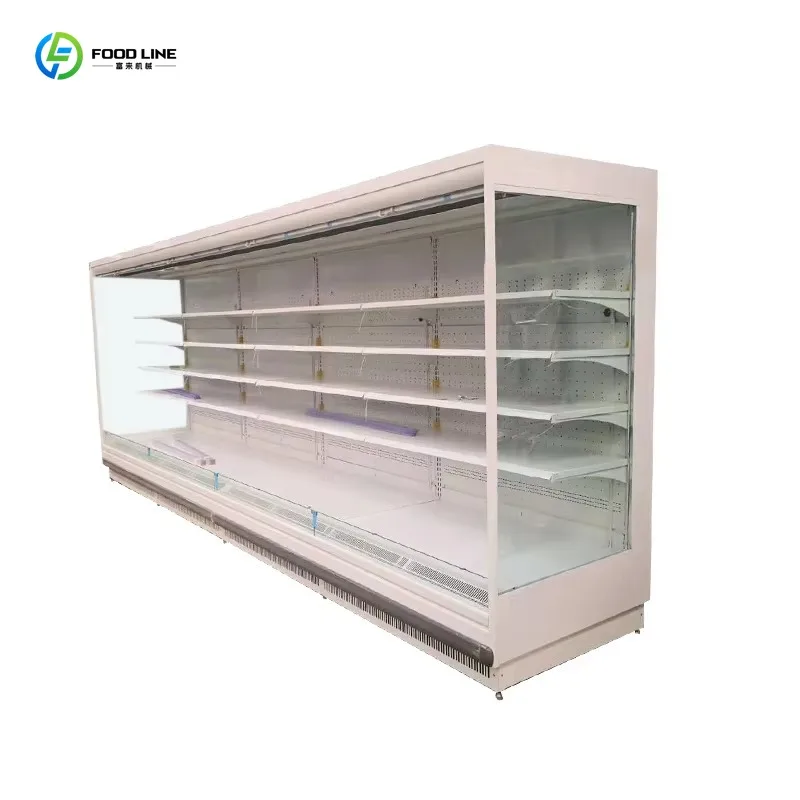 Customized Commercial Air Cooled Supermarket Beverage Display Cabinet Open Low Temperature Milk Fruit Preservation Fridge