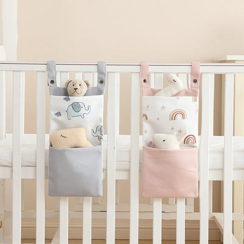 Baby Crib Organizer Bed Hanging Storage Bag Cot Diaper Organizer Kids Toys Pocket Baby Beds Bags Newborn Crib Bedside Organizer