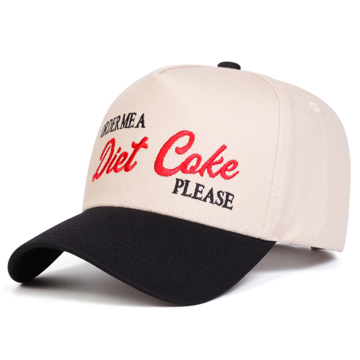 Unisex DIET COKE Baseballkappen mit Buchstabenstickerei, Frühling und Herbst, verstellbare Freizeithüte für den Außenbereich, Sonnenschutzhut, Sportkappe – Detail 3